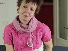 KiloPanties presents: Skinny mature grandma works her hairy pussy