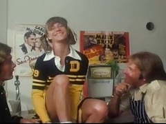 KiloPanties presents: Marilyn chambers as a cheerleader takes on 2 guys