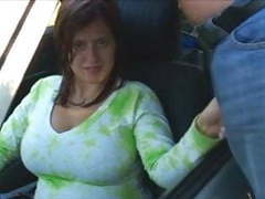 KiloPanties presents: Busty boobiekat car blowjob through window