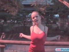 KiloPanties presents: Bouncy babe paris milan stretches outdoors