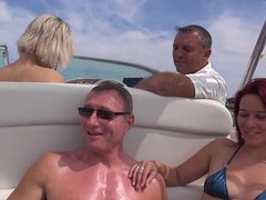 KiloPanties presents: Hot ass blondie britney drops her clothes for sex on the boat, Group Sex, Hardcore, Outdoor, Reality, Yacht, Foursome, Bikini