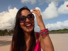 KiloPanties presents: Skinny brunette teen pick up in holiday for porn casting