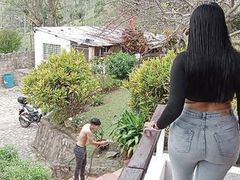 KiloPanties presents: Horny gardener fucks the latina samantha's pussy - porn in spanish