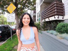 KiloPanties presents: Brunette hottie angel gostosa opens her hairy pussy for a hard dong