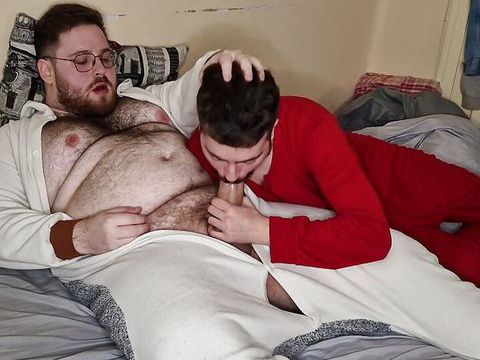 KiloPanties presents: Bears sucking each other's cocks in pajamas
