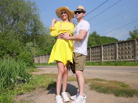 KiloPanties presents: Blonde novella night gets fucked from behind in public - hd