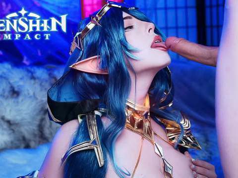 KiloPanties presents: Genshin impact. layla swallows a big cock down her throat - mollyredwolf