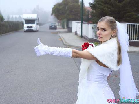 KiloPanties presents: Shock content sexy bride fucks random van driver on marriage day