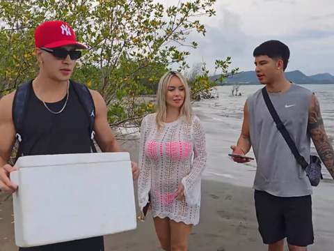 KiloPanties presents: Threesome on the beach with stepbrothers - danner mendez - tatiana alvarez - max betancur