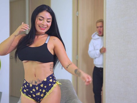 KiloPanties presents: Brunette alejandra palacios with hot ass sucking a hard cock