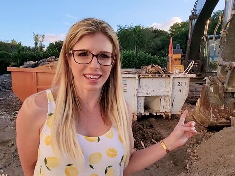 KiloPanties presents: Outdoors video of sexy blonde wife cory chase with glasses