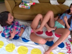 KiloPanties presents: Teens play twister and share lesbian kisses