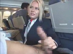 KiloPanties presents: Stewardess gives a handy j on plane