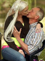 KiloPanties presents: Horny blonde teenage beauty riding an old stiff schlong