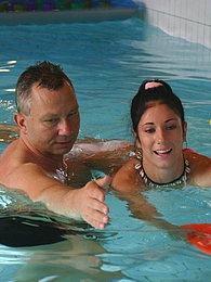 KiloPanties presents: Brunette teenage beauty fucked by a horny swim teaching paps