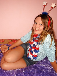 KiloPanties presents: Cute teen masturbates pussy in fancy dress