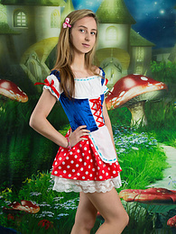 KiloPanties presents: Very hot blonde teen beauty in an adorable outfit slowly takes it off to reveal her nice and perky boobs