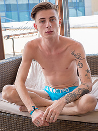 KiloPanties presents: Super horny French twink Jerome James exposes his erect cock