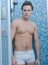 KiloPanties presents: Muscle boy Duke strips and masturbates in the shower