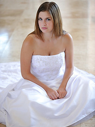 KiloPanties presents: Busty glamorous amateur Danielle models wedding gown indoors & by the pool