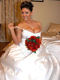 KiloPanties presents: Horny bride Claire Dames enjoys licking her big tits and fingering her pussy