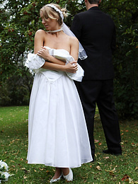 KiloPanties presents: Blonde bride Hayley Marie Coppin gets naked on a lawn while taking her vows