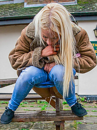 KiloPanties presents: Blond hungarian cutie Kiara Lord strips and presents her amazing boobs and ass outdoors