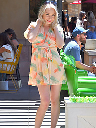 KiloPanties presents: Slim american blonde Scarlett Hampton masturbates in a backyard