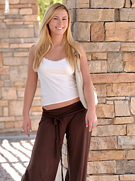 KiloPanties presents: Light-Haired american cutie Summer Solstice removes her clothes and toys her twat